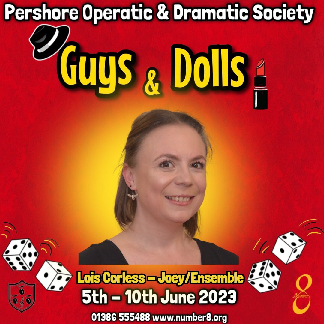🎭 Meet Lois who plays Joey, owner of the Biltmore Garage. Joey is very willing to host Nathan’s crap game, that is if Nathan can raise the $1000 that Joey has demanded🎭 PODS production of Guys &amp; Dolls is on at Number 8 June 5-10th  number8.org/events/pershor… or call 01386 555488🎟️
