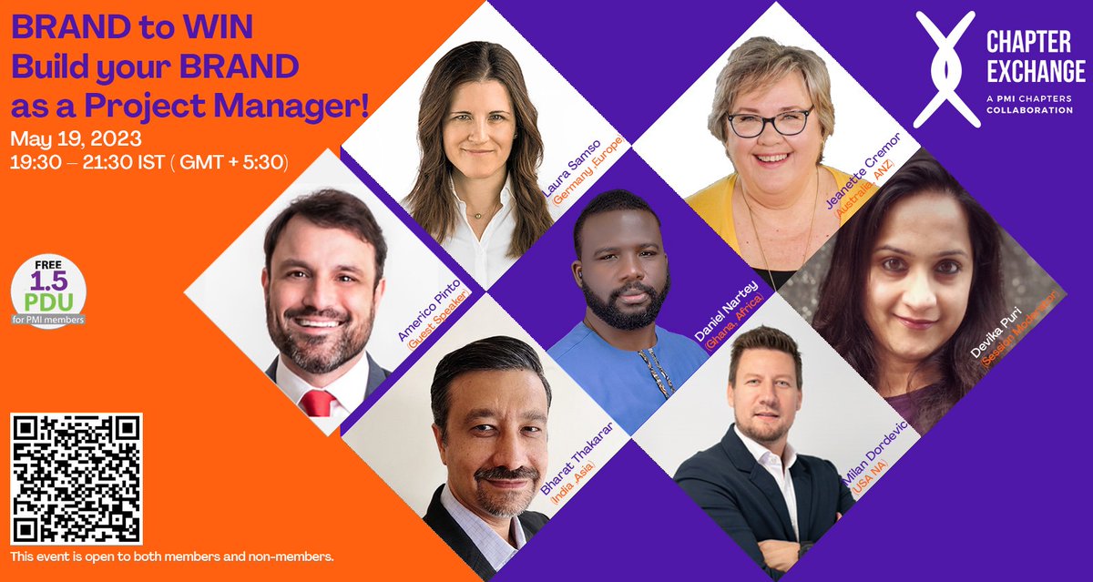 PMIMC's tweet image. #pmichapterxchange season 4 event 4
 BRAND TO WIN - Build your BRAND as a Project Manager!
Register here
lnkd.in/dWvtUTua
#personalbrand #TheXchangeEffect