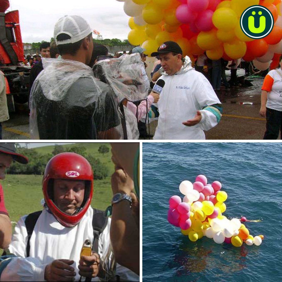 UberFacts on X: In 2008, a Brazilian priest strapped himself to 1,000  helium-filled balloons for a fundraising event. He took off into the sky  and then disappeared over the Atlantic Ocean His