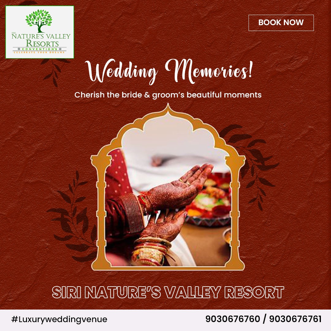 Cherish your beautiful wedding memories at Siri Nature's Valley Resorts.  Call us @ 9030676760 or 9030676761 for bookings.
.
.
#sirinaturesvalleyresort #hyderabadresorts #hyderabad #staycation #takeabreak #weekendvibes #booknow #nature #enjoy #vacation #bestresorts #weddingplan