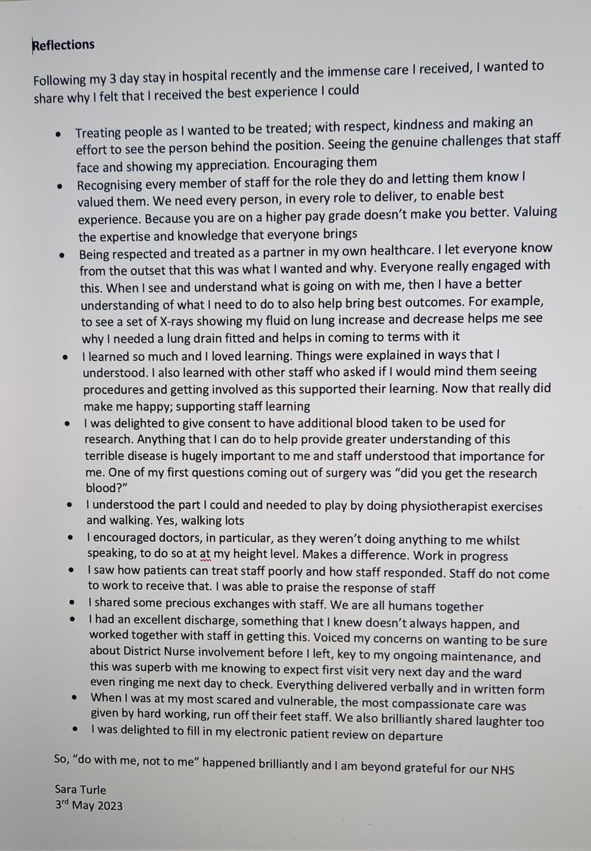 One week on, wanted to share reflections on being a partner in my own healthcare. 💙 #PatientPartnership