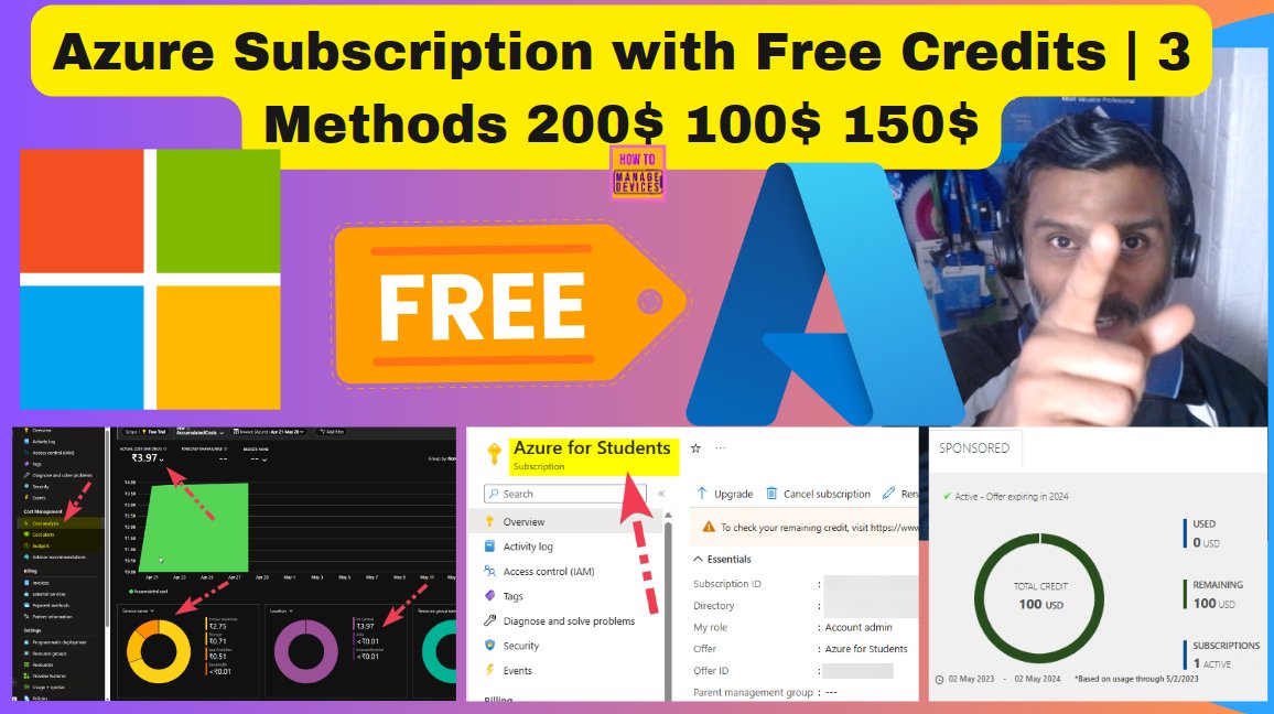 htmdcommunity's tweet image. [🆕🎥] Azure Subscription with Free Credits 3 Methods to get 200$ 100$ 150$ youtube.com/watch?v=JS7hYf…
🆕Get Azure free credit of USD200$
🆕Azure for Students with free Azure credit of 100$
🆕Free Services for 12 months
🆕55+ other free services
#Azure #Azureforstudents #msintune