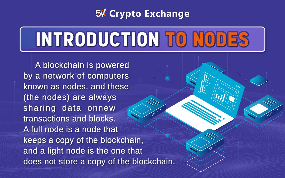 🔍𝐈𝐍𝐓𝐑𝐎𝐃𝐔𝐂𝐓𝐈𝐎𝐍 𝐓𝐎 𝐍𝐎𝐃𝐄𝐒🔍
(4-1)

🏷A blockchain is powered by a network of computers known as nodes, and these (the nodes) are always sharing data onnew transactions and blocks. ...

💻Trade now: 5a.io
#Crypto #blockchain #nodes #BTC #ETH #ARB
