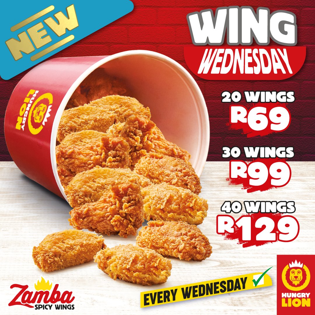 hungrylion's tweet photo. Friendship might come and go but our #WingWednesday is here to stay! 😜😜 

Treat umntu wakho to our Wing Wednesday deals from R69 for 20 Zamba Spicy Wings. 🌶️🌶️🌶️ #HungryLionWingDeals https://t.co/f496TkFvSQ