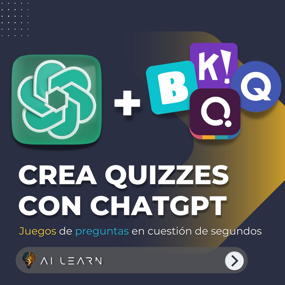 🟢 Crea juegos de preguntas tipo “quiz” (<a href="/Kahoot/">Kahoot!</a>, <a href="/quizizz/">Quizizz (now Wayground)</a>, <a href="/quizlet/">Quizlet</a>...) en cuestión de segundos con ChatGPT 👇🏻