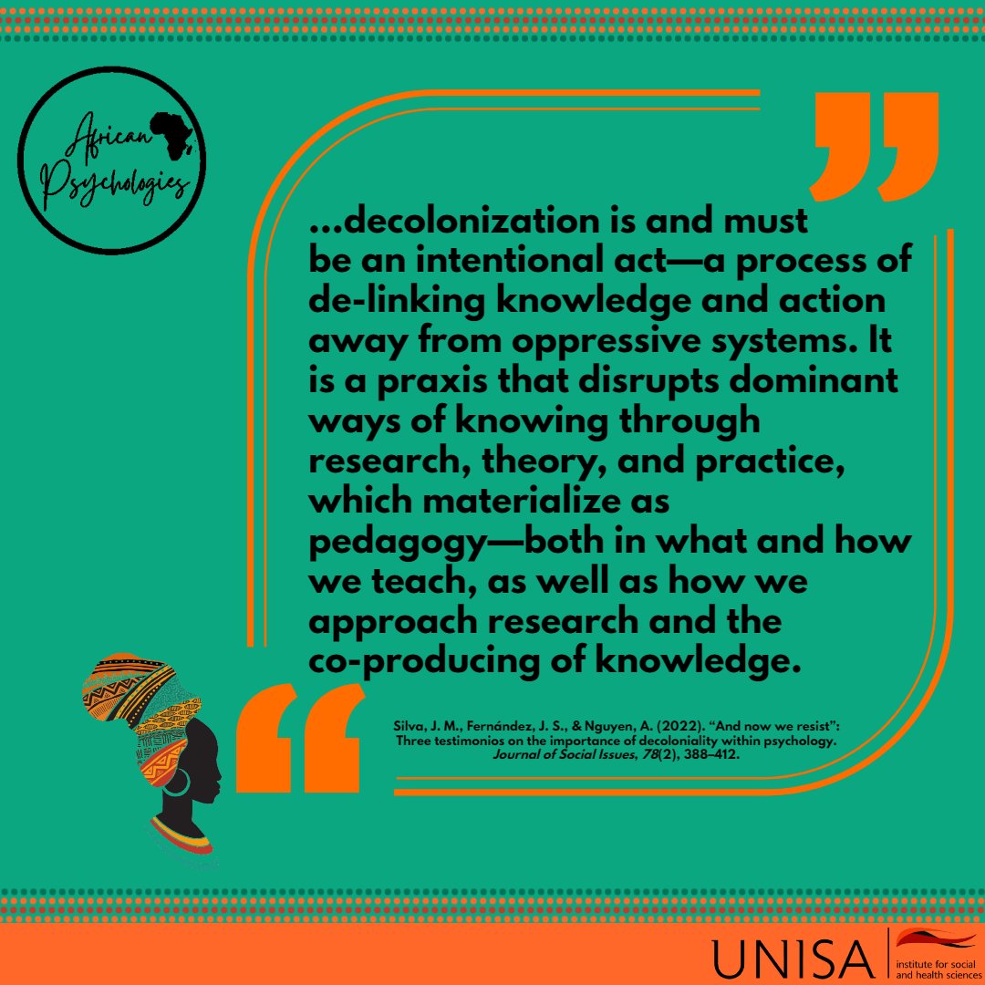 centringafrica's tweet photo. Special Issue: Decolonial Approaches to the Psychological Study of Social Issues
#DecolonialWork #DecolonisingPsychology #ReadsuraEditorialCollective #Installment2 #decolonialityasanissueforpsychologicalstudy
Articles on this special Issue available here:
https://t.co/4ei2ZzcsGi https://t.co/TV65ff8XN7
