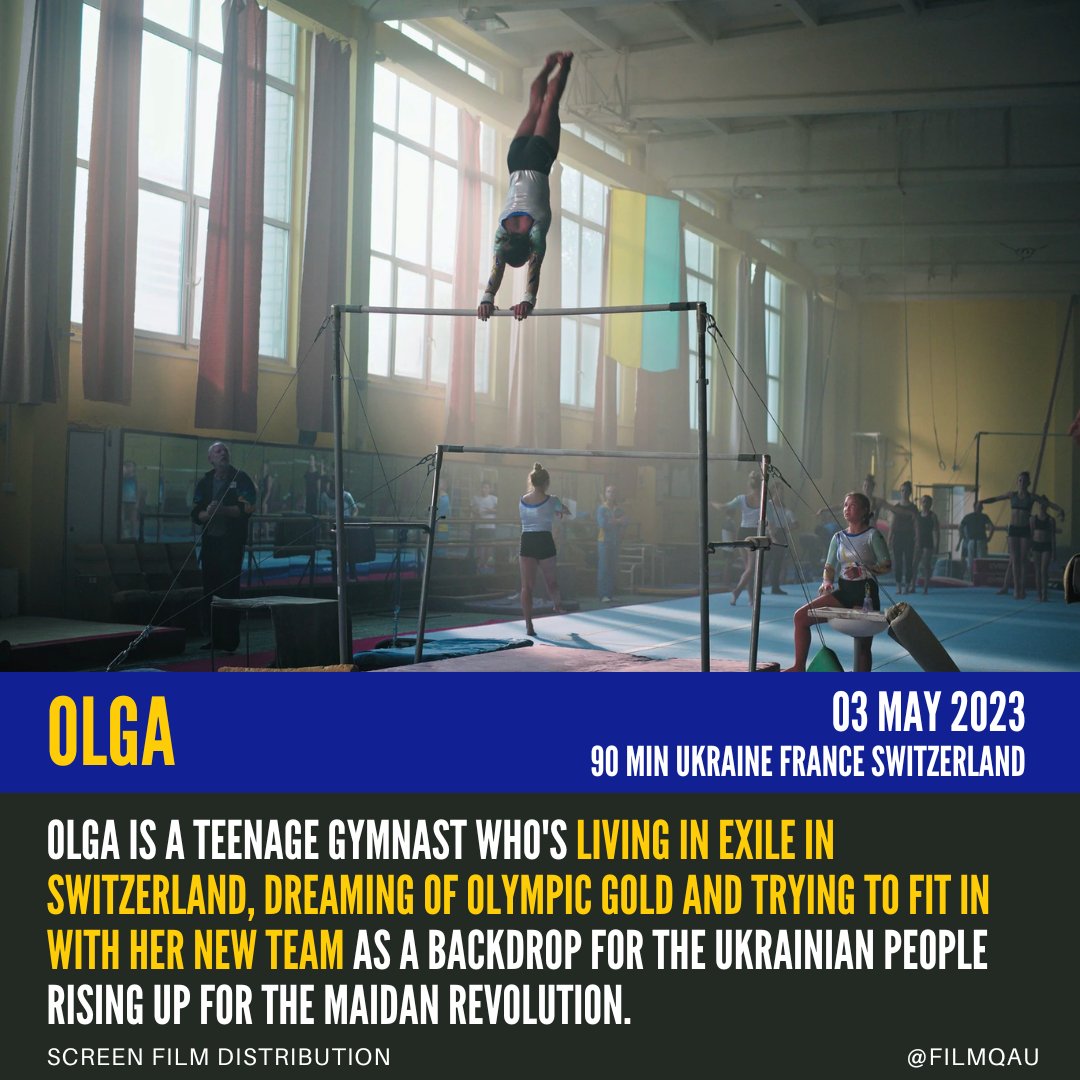 filmqAU's tweet photo. Olga is a teenage gymnast who's living in exile in Switzerland, dreaming of Olympic gold and trying to fit in with her new team as a backdrop for the Ukrainian people rising up for the Maidan Revolution.
#filmQ #OlgaFilm #ScreenFilmDistribution @Screeninc_tweet https://t.co/QND1swn1gX