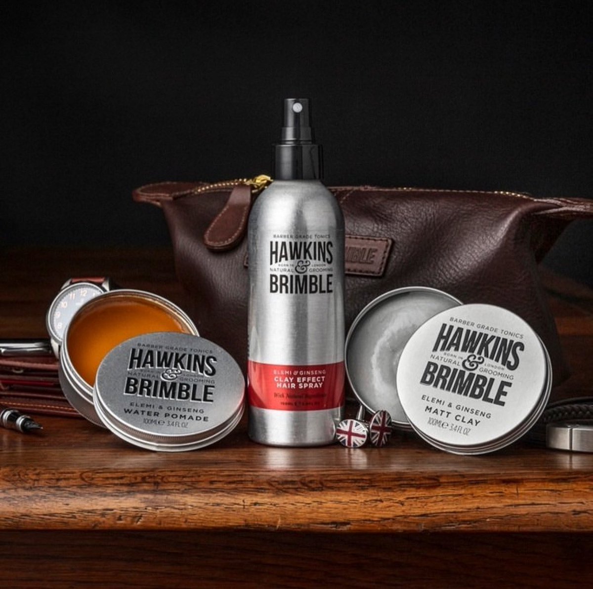 Your hair essentials:
✔️ Water pomade 
✔️ Matt clay pomade 
✔️ Matt clay spray 
Created under the watchful gaze of a master barber, crafted with naturally derived ingredients. ⁠
⁠
#hawkinsandbrimblegr #haircare #barberapproved #menshair #hairspray #mensstyle #onebeautygr