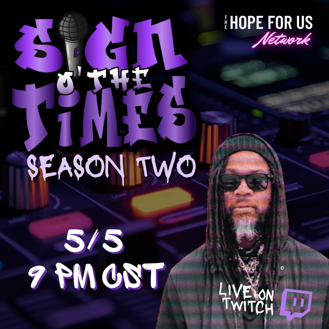 WE ARE BACK TONIGHT FOR ANOTHER EPISODE OF SIGN O’ THE TIMES WITH @aclovesmusic! Tune in on #twitch at 9 PM CST 😎 #thehopeforusnetwork #mentalhealthactionmonth #livestream #musicsavedmylife #havehope

🔗: hope4uslive.org