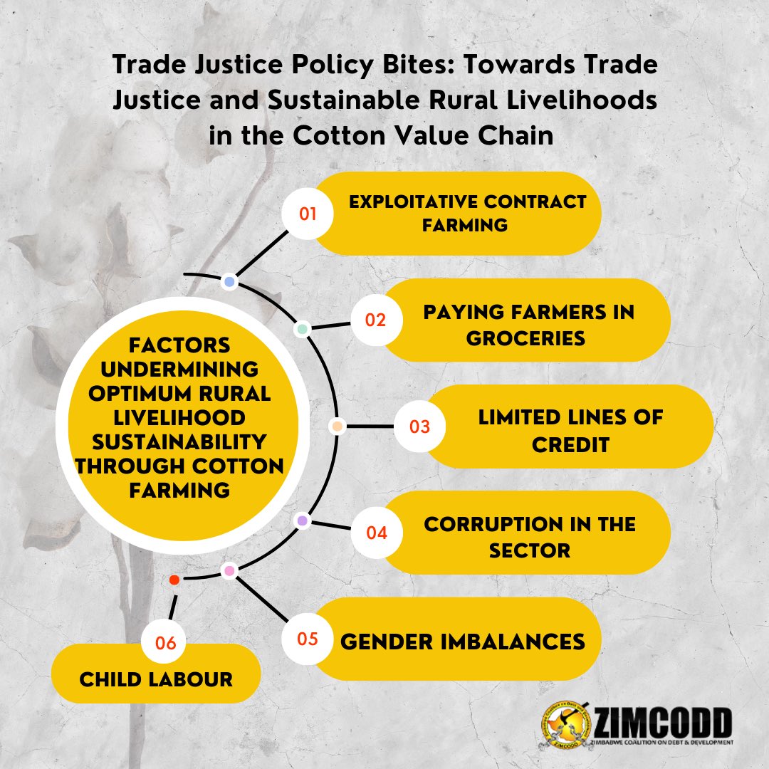 Cotton production used to be a lifeline for citizens but not anymore due to corruption, limited credit, exploitative contract farming amongst other value chain. Government should establish how many farmers are still owed by COTTCO &amp; Correct. #TradeJusticeNow