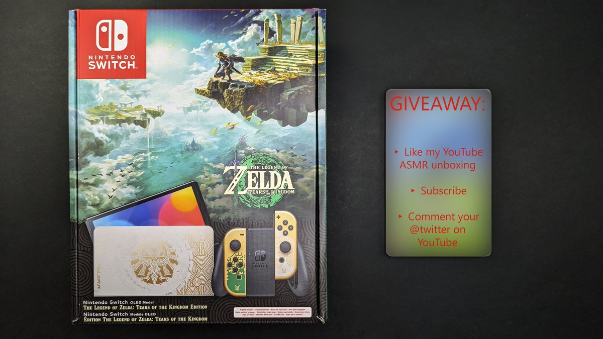 Technomancer_YT's tweet photo. Nintendo Switch OLED - The Legend of Zelda: Tears of the Kingdom GIVEAWAY

To enter the giveaway: 
▸ Like my YouTube video
▸ Subscribe 
▸ Comment your twitter on YouTube

Ends 12-MAY

https://t.co/xdruU1bShf

#Giveaway 
#NintendoSwitch 
#TheLegendOfZeldaTearsOfTheKingdom https://t.co/WQuJlUDp0p