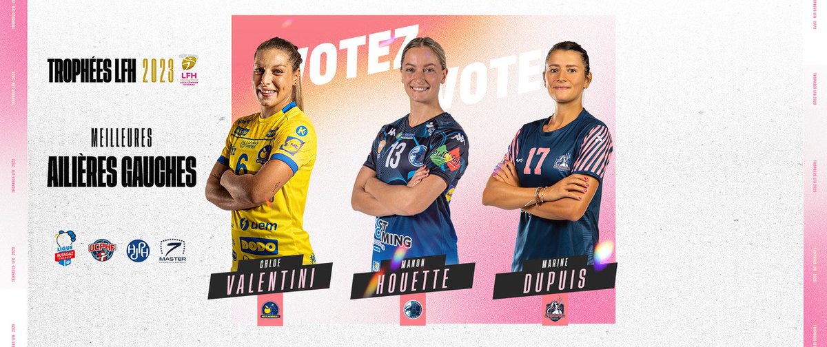 💫 Chloé VALENTINI, Manon HOUETTE, Marine DUPUIS, qui sera désignée meilleure ailière gauche de la saison 2022-23 ?! 

🗳 Votez ici : bit.ly/3p0ZOG6

#inspirate
#LigueButagazEnergie