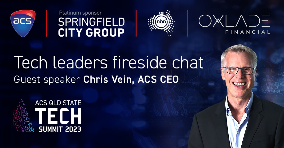 Join ACS CEO Chris Vein and other #tech leaders at the QLD State Tech Summit on May 26! Tailor your attendance to suit your development needs with a range of #leadership and technical workshops. Don't miss out, register now: bit.ly/3HApw9N