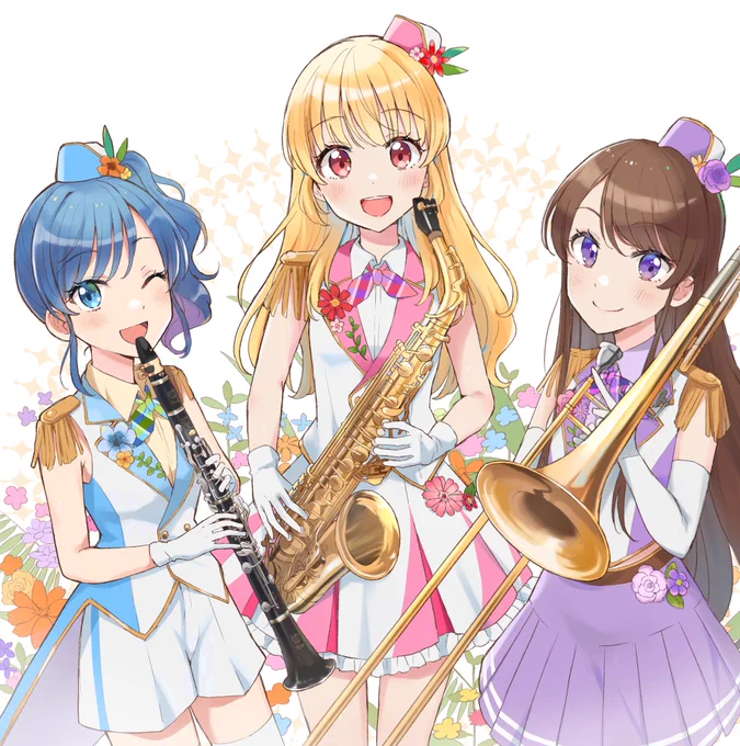 #芸カ28 CDが出来たみたいです!おジャケ絵とトロンボーンで参加させてもらいました。 最高だから聴いてほしい! ソレイユが着てる衣装は動きやすいマーチング風の衣装にお花が咲くイメージで考えました。  予約はこちら ↓ 