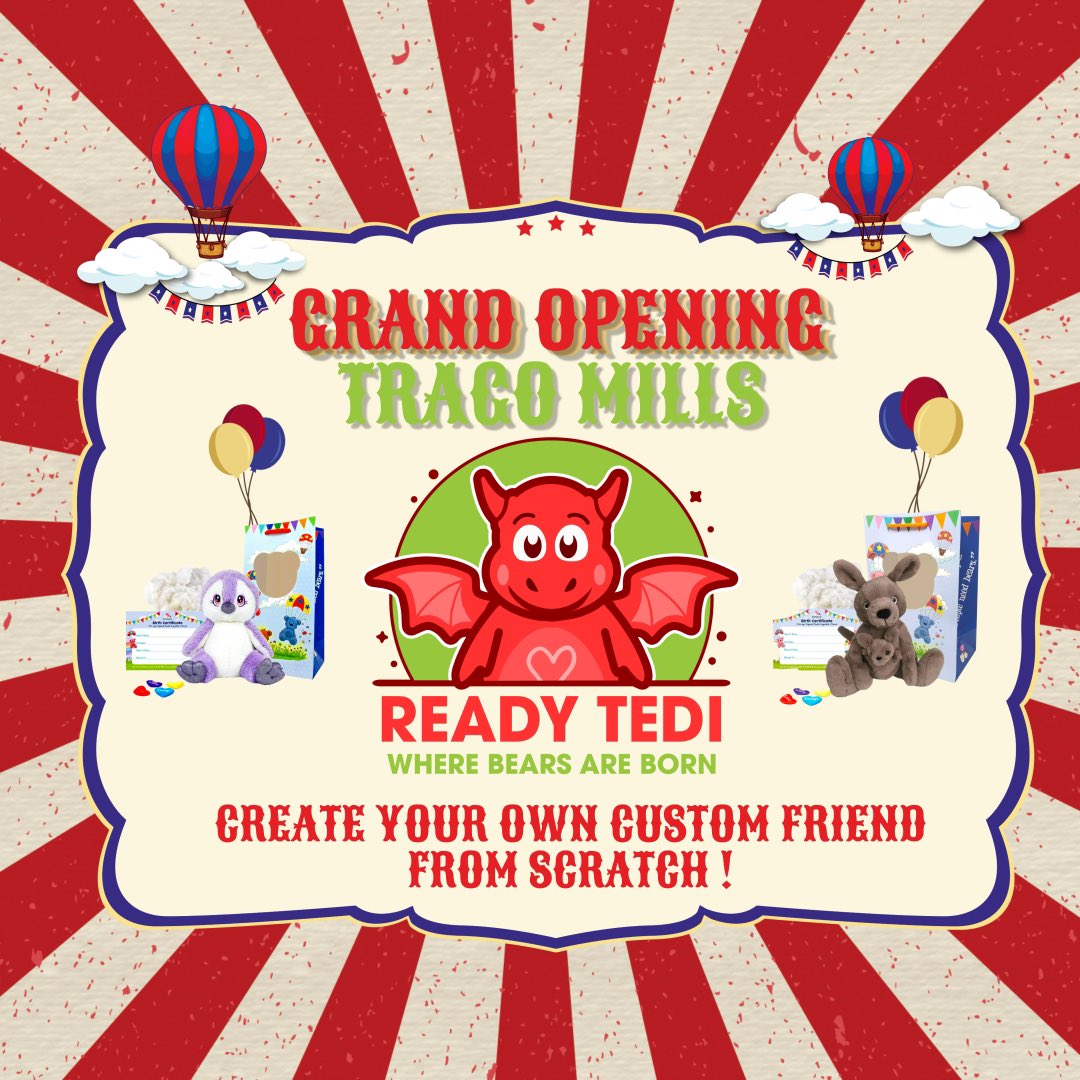 TheNewCrownInn's tweet photo. Don’t miss the grand opening of Ready Tedi 🧸in Trago Mills Unit 11. Open TOMORROW ⏳10-6!! Official Opening FRIDAY!! 🎊 https://t.co/HE9bGUwYR2