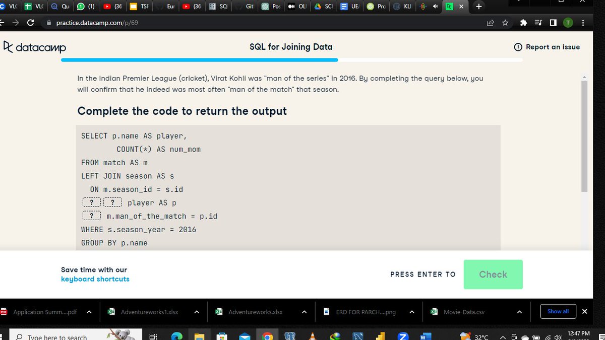 Toby_Davids's tweet image. Today, I practiced Set operations and Joins on @Datacamp. As a budding Data Analyst, I always want to have these functions at my fingertips so I can apply them as I work on projects. For a quick recap, find a simple concept breakdown of Joins &amp;amp; Set Operations.

#31DaysofSQL