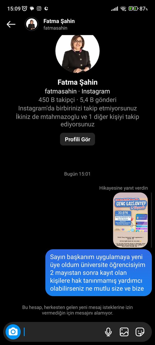 emrecnim's tweet photo. @FatmaSahin Sayın başkanım uygulamaya yeni üye oldum üniversite öğrencisiyim 2 mayıstan sonra kayıt olan kişilere hak tanınmamış yardımcı olabilirseniz ne mutlu size ve bize https://t.co/wpBXigurQm