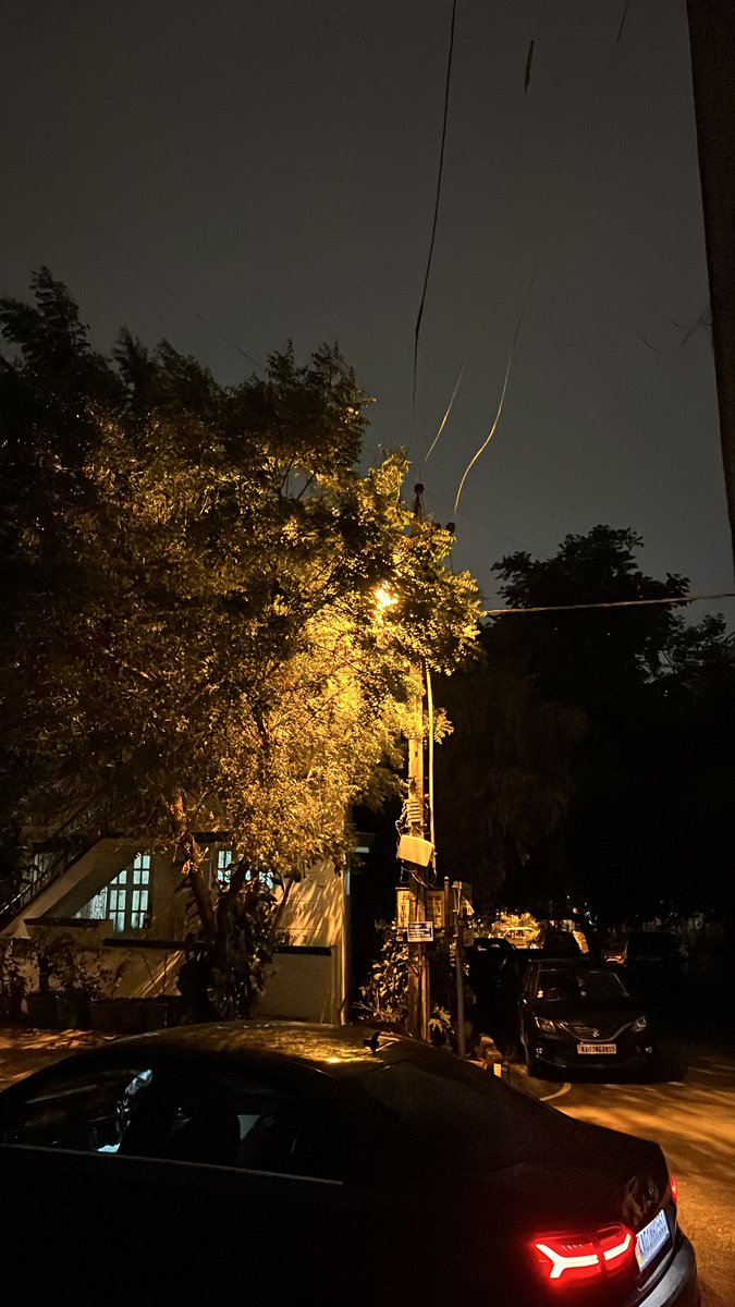 nitishbr's tweet photo. Whats the use of this streetlight blocking the light completely? Trimming doesn't help as it grows again. Need one more street light on the next immediate pole. #BBMP #BESCOM @BBMPSWMSplComm https://t.co/xl1b06Q7iS