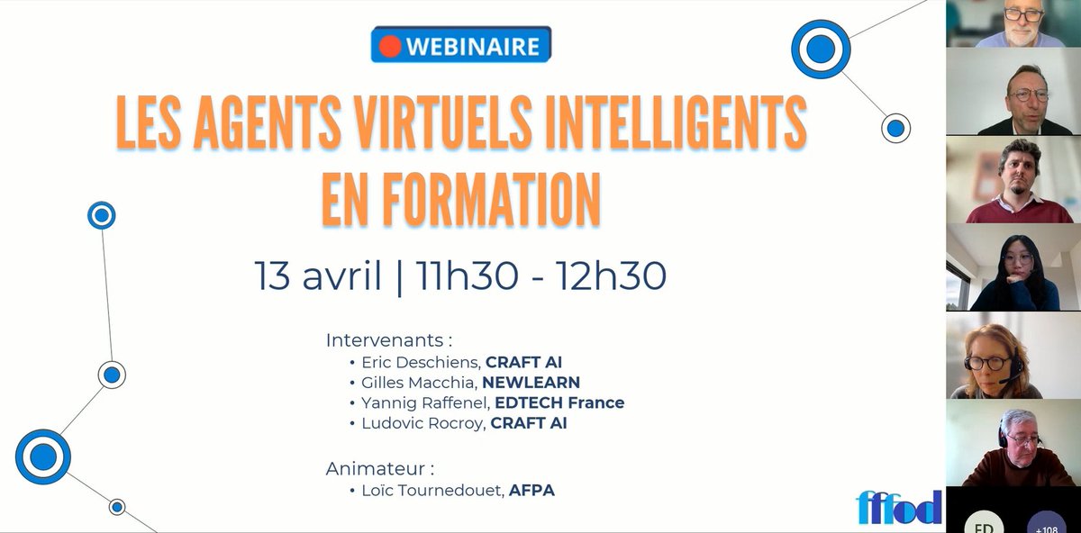📽 À REVOIR

L'enregistrement de notre webinaire "Les agents virtuels intelligents en formation" est disponible sur notre site internet !
👉 lnkd.in/ex-vzwjh

#formationpro #digitallearning #intelligenceartificielle  #apprentissage