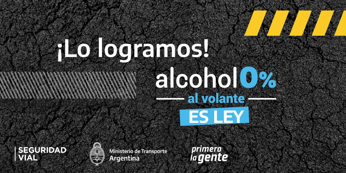 Ya rige la Ley de #AlcoholCero a nivel nacional: toda la Argentina está dando un paso adelante hacia la #NuevaCulturaVial de cuidado y respeto.

Leé la noticia completa: 
 🔗 bit.ly/AlcoholCeroEsL…