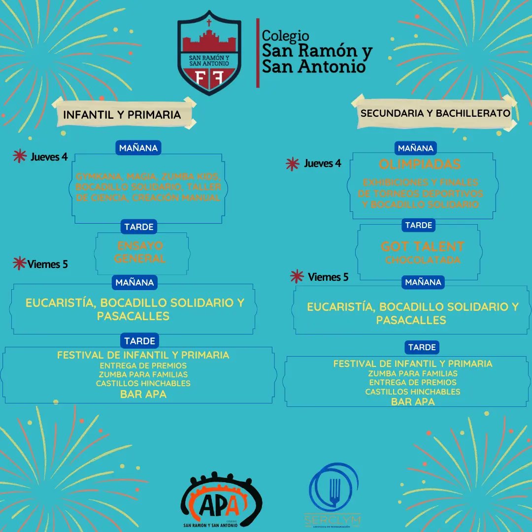 🎊🎉 YA ESTÁN AQUÍ 🎊🎉

Un año más volvemos a celebrar nuestras maravillosas Fiestas Sanra!! Mañana y el viernes disfrutaremos todos y todas juntos de un montón de actividades! Las ya clásicas de nuestras fiestas y alguna que otra más novedosa... Preparados para disfrutar??