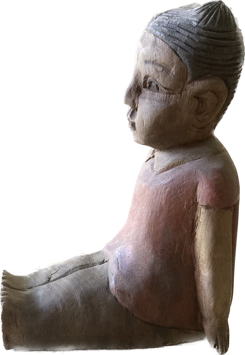 #antiquetwitter Has anyone seen anything like this before? I think she should have a little boy figure with her as a pair - bookends? I can’t seem to find any good info, they might be Thai?