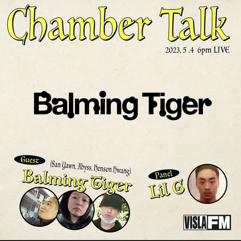 balmingtigerph's tweet photo. Do not miss San Yawn, Abyss & Henson's guesting at Visla FM tomorrow night! 🎙️🌟
📻 "Chamber Talk"
05/04 | 6PM KST
🔗: https://t.co/yrdPRVXDyN
#BalmingTiger #바밍타이거
#VislaFM #Visla https://t.co/Lz7SIOCv46