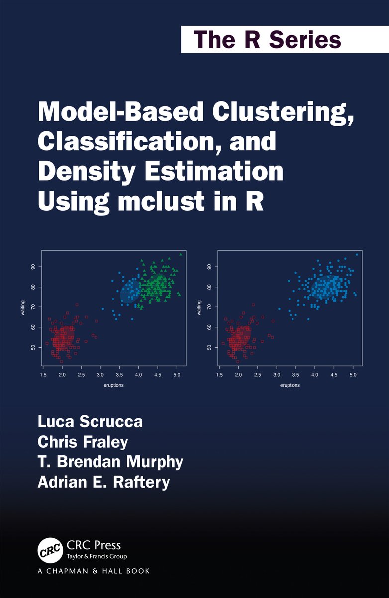 Rob Calver (@robcalver5) on Twitter photo Lovely to see '#ModelBased #Clustering, #Classification, and #DensityEstimation Using #mclust in #RStats' by <a href="/luca_scr/">Luca Scrucca</a>, Chris Fraley, <a href="/tbmurphy/">Brendan Murphy</a>, and <a href="/AdrianRaftery1/">Adrian Raftery</a> is now published by
<a href="/CRC_MathStats/">CRC Press Data Science, Stats, and Math Books</a>. routledge.com/9781032234953 #DataScience #Statistics Lovely to see '#ModelBased #Clustering, #Classification, and #DensityEstimation Using #mclust in #RStats' by <a href="/luca_scr/">Luca Scrucca</a>, Chris Fraley, <a href="/tbmurphy/">Brendan Murphy</a>, and <a href="/AdrianRaftery1/">Adrian Raftery</a> is now published by
<a href="/CRC_MathStats/">CRC Press Data Science, Stats, and Math Books</a>. routledge.com/9781032234953 #DataScience #Statistics
