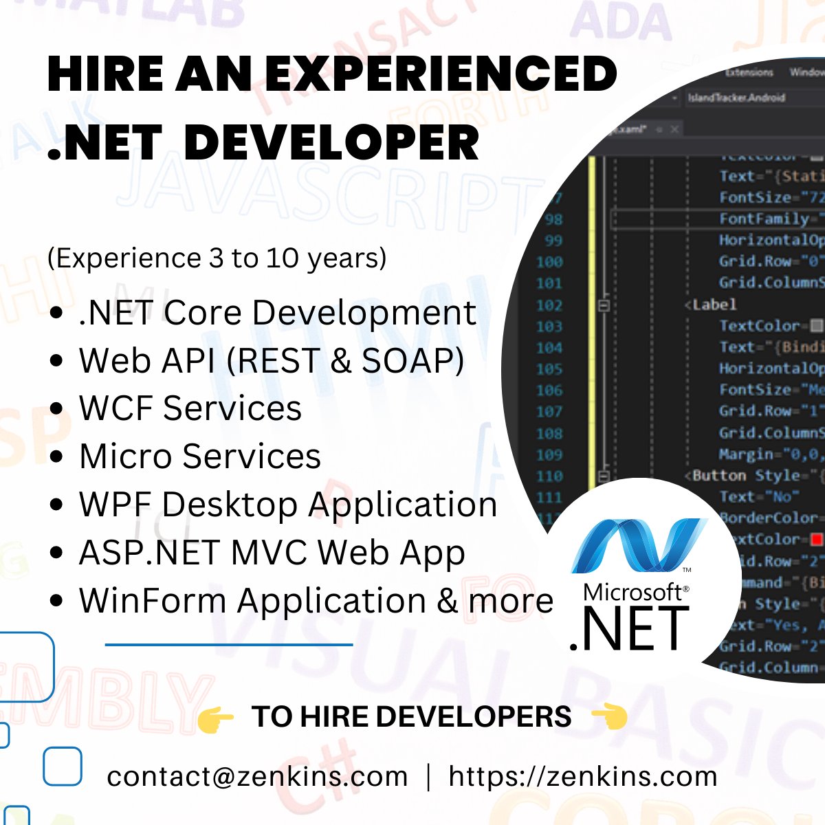 zenkinstech's tweet image. Discover why Zenkins is the ultimate destination for #hiredotnetdeveloper . From unmatched technical expertise to seamless communication and timely project delivery, we offer a comprehensive solution for all your .NET development needs.  #dotnetdeveloper  #dotnetdevelopment