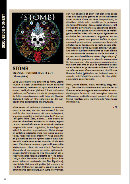 WFenec's tweet photo. #WFENECMAG / N°55 : #CHRONIQUE p.68 de “Massive disturbed meta art“ de @StombOfficial (@Klonosphere) -> https://t.co/Yex7JFNo3e 
#Stomb #Metal #Instrumental #Review https://t.co/6GtKfX0APz