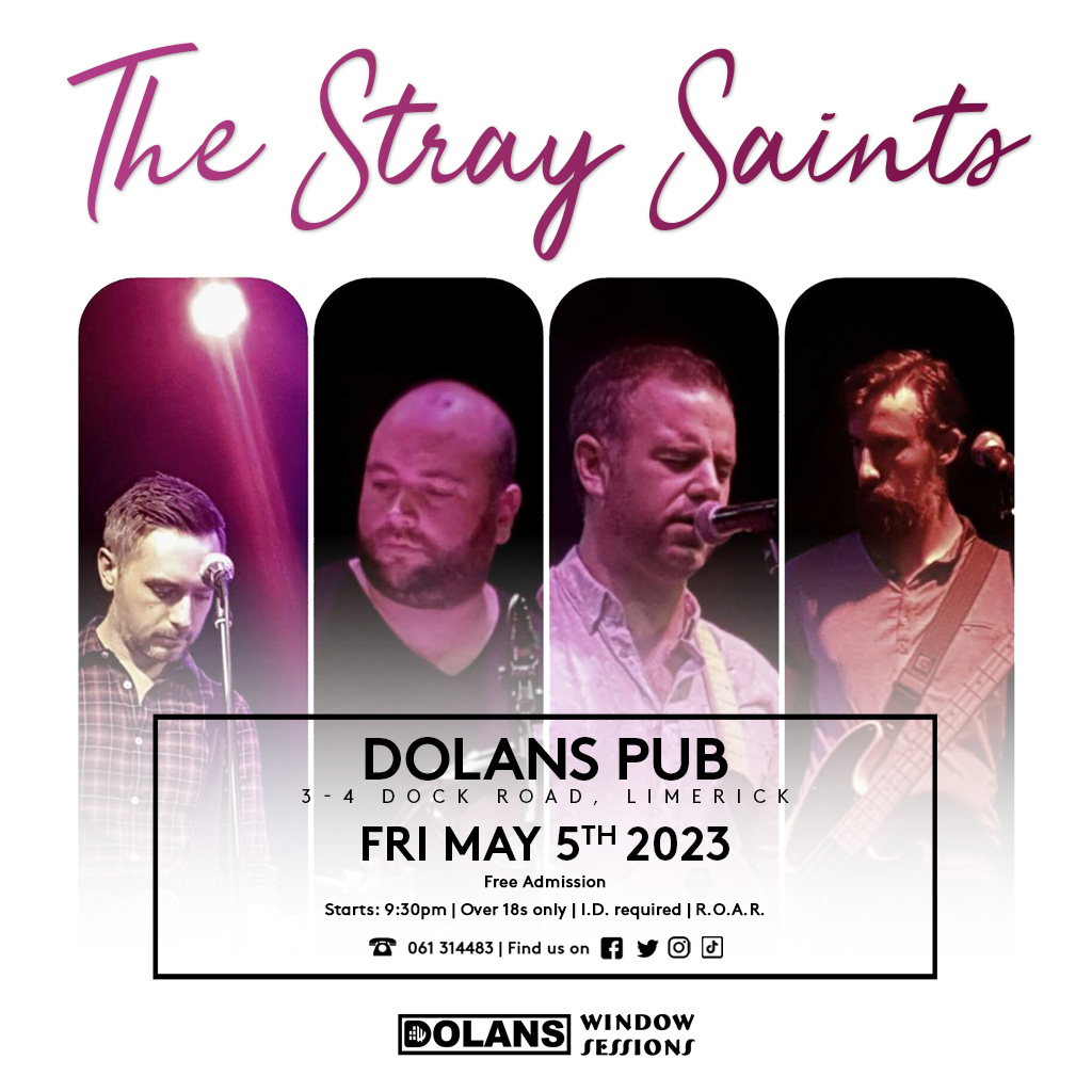mydolans's tweet photo. ***TONIGHT AT DOLANS***
The Stray Saints
Dolans Pub
Friday May 5th
Free Admission
Starts at 9.30pm
#windowsessions #thestraysaints #dolanslimerick https://t.co/ff9FOAASXk