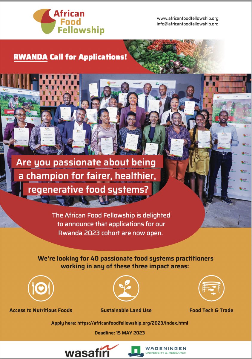 Adam Gerstenmier (@adamgerstenmier) on Twitter photo Great opportunity for #FoodSystems leaders in 🇷🇼! The <a href="/FAA_Alliance/">Food Action Alliance</a> looks forward to working with <a href="/_AfricanFood/">African Food Fellowship</a> Fellows to support the country’s #FoodSystems transformation priorities
<a href="/RwandaAgri/">Ministry of Agriculture & Animal Resources |Rwanda</a> <a href="/RDBrwanda/">Rwanda Development Board</a> <a href="/ryaf_agribiz/">Rwanda Youth In Agribusiness Forum</a> Great opportunity for #FoodSystems leaders in 🇷🇼! The <a href="/FAA_Alliance/">Food Action Alliance</a> looks forward to working with <a href="/_AfricanFood/">African Food Fellowship</a> Fellows to support the country’s #FoodSystems transformation priorities
<a href="/RwandaAgri/">Ministry of Agriculture & Animal Resources |Rwanda</a> <a href="/RDBrwanda/">Rwanda Development Board</a> <a href="/ryaf_agribiz/">Rwanda Youth In Agribusiness Forum</a> 