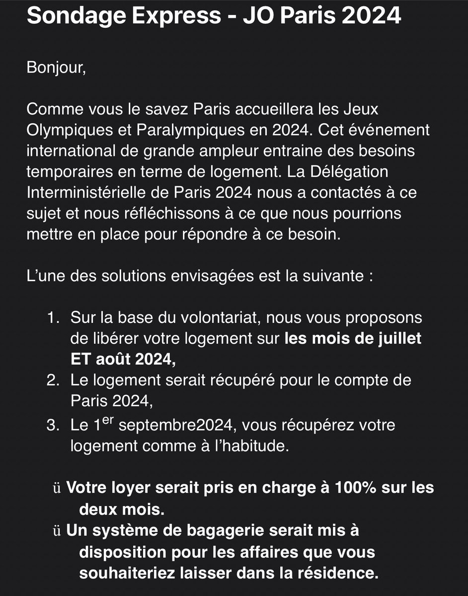 yamotopapi's tweet photo. PTDDDRRRRRRRR c’est quoi ce délire ?comment ça on doit prêter notre logement pour les JO ? On va dormir où ? Sous les quais de stalingrad ? https://t.co/fR2jrVN49Z