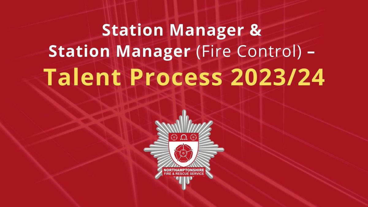 northantsfire's tweet photo. Applications are open to substantive &amp; competent Station or Watch Managers (including Control) to join our Station Manager Talent Pool 2023/24. 

For more information please contact GM Matt Butler: Mbutler@northantsfire.gov.uk
Hurry as applications need to be in by 12 May 2023! https://t.co/93yxw7UYSh