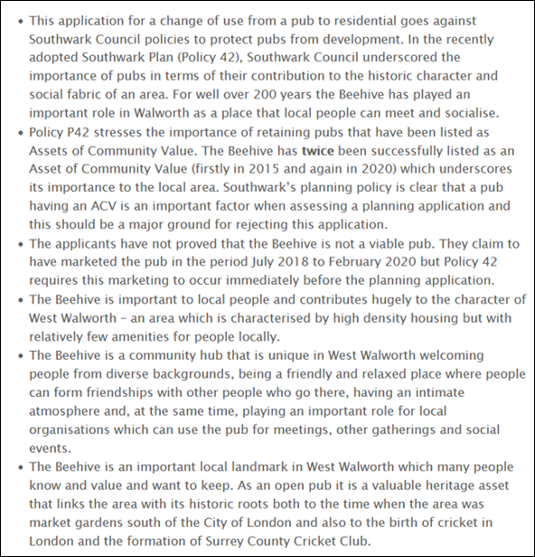 1/2 Save the Beehive Pub. Details below of how to object to the latest planning application (23/AP/0481) which aims to wipe the Beehive off the map after 200+ yrs of being at the heart of our local area. Our easy-to-use guide to objecting is ⬇️ walworthsociety.co.uk/2023/05/03/sav…