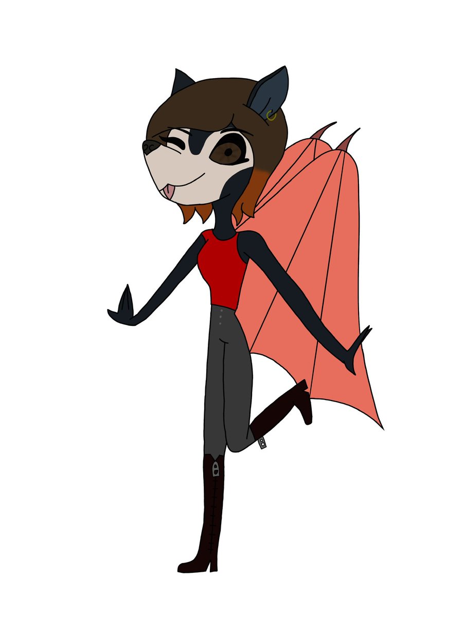 Alaradragonlov1's tweet photo. @Suslastor Congrats! I see you’re almost at 550! It took me a minute to get why people are saying sorry for being super late…I’m gonna hop aboard that train, sorry. If you’re still up for it, could you do my OC with Alastor? (I based her off a giant flying fox) https://t.co/2drSuMH0up