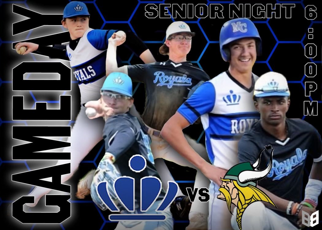 CoachButler_4's tweet photo. We honor our seniors tonight as the Royals are back in action taking on Rowan County. Thankful for their leadership, commitment to our program over the years.  Please come and support these guys and root for a W tonight.  First pitch is 6:00pm https://t.co/sKqVvXIrbh