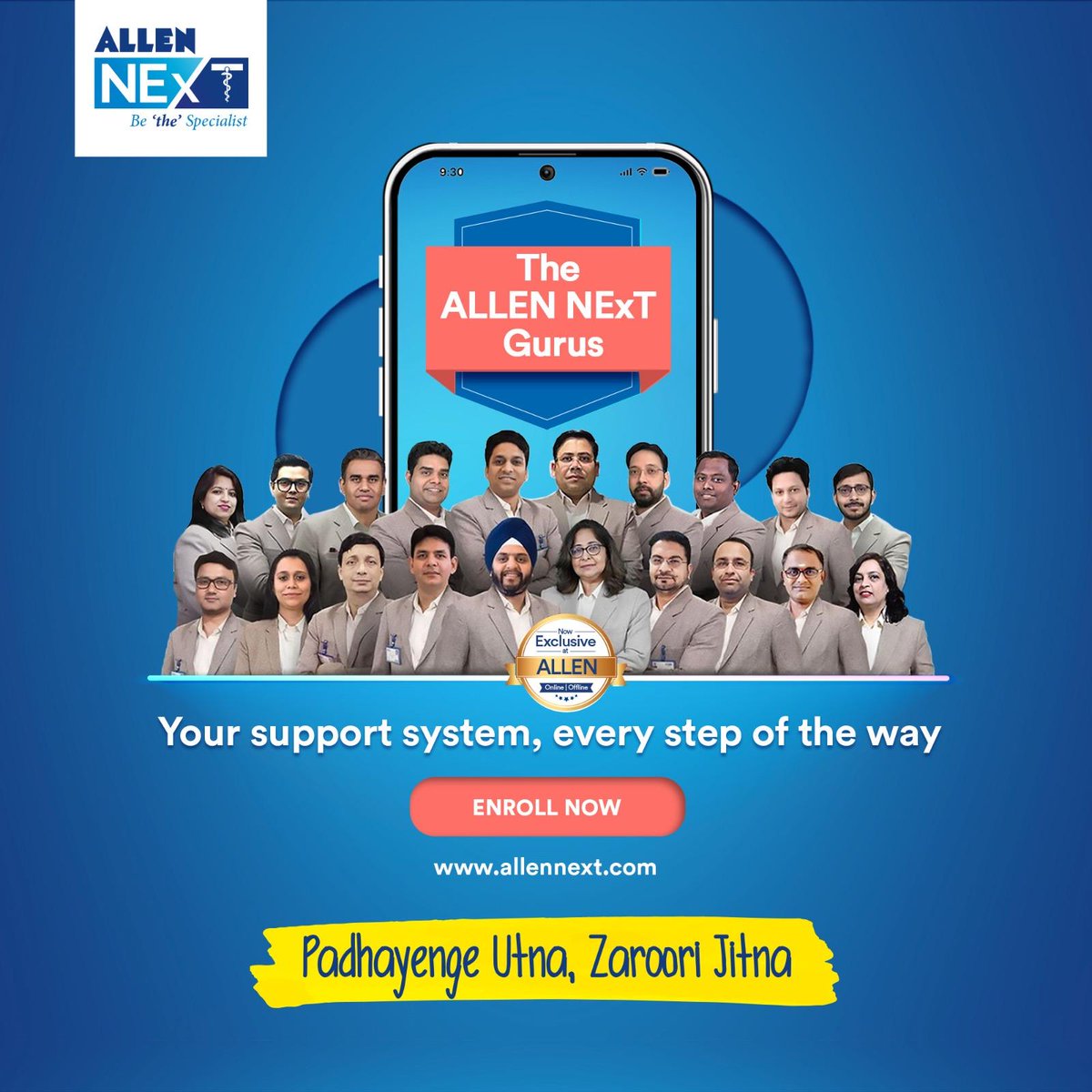 allen_next's tweet photo. The ALLEN NExT faculty is your ultimate ally in achieving your goals! Take the chance to learn from the best medical specialists in their fields. Download the ALLEN NExT app today! #padhayengeutnazaroorijitna
#BeTheSpecialist #ALLENNExT #ALLENKota #allenites #medtwitter https://t.co/yrvG6v8HFp