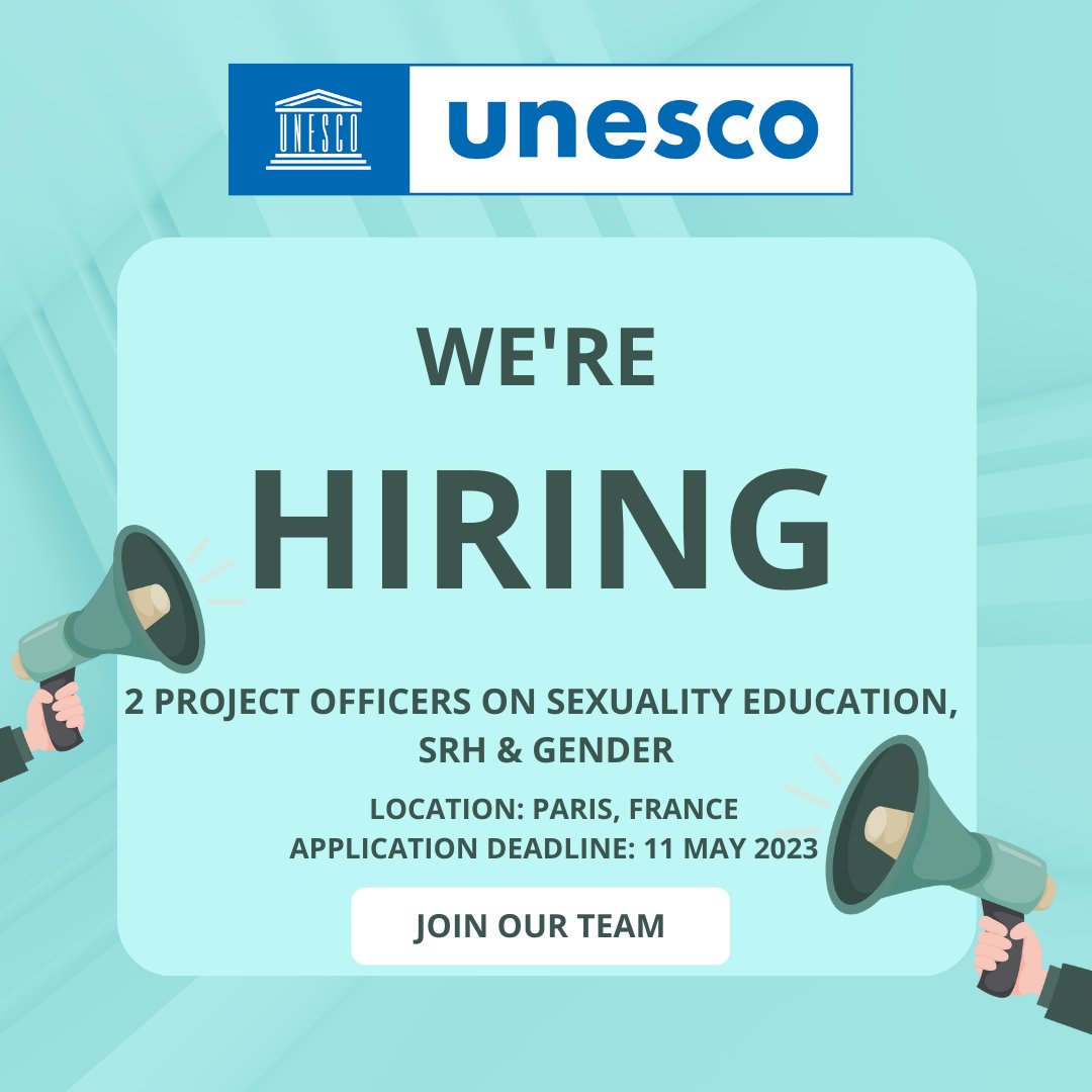 o3unesco's tweet photo. 📢 #JOBALERT We are recruiting two Project Officers on Sexuality Education, SRH & Gender in Paris.
Location: Paris, France
Application deadline: 11 May 2023
https://t.co/2EHAdLxfu5
#O3O3Plus #youngpeopletoday #LetsTalkEUP #O3Ambassadors #ESACommitment https://t.co/LHQ6PdVV79