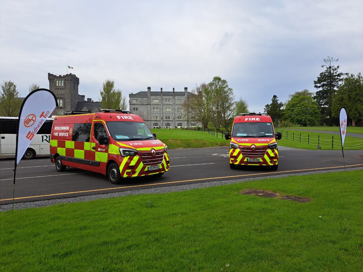 Sídheán Teo (@sidheanteo) on Twitter photo All the best to <a href="/RoscommonFire/">Roscommon Fire</a> Service on their new vehicles. They are currently on display at this years <a href="/CfoaIreland/">CFOA Ireland</a> which is being held at Kilronan Castle.
Safe travelling to you all 🚒 All the best to <a href="/RoscommonFire/">Roscommon Fire</a> Service on their new vehicles. They are currently on display at this years <a href="/CfoaIreland/">CFOA Ireland</a> which is being held at Kilronan Castle.
Safe travelling to you all 🚒