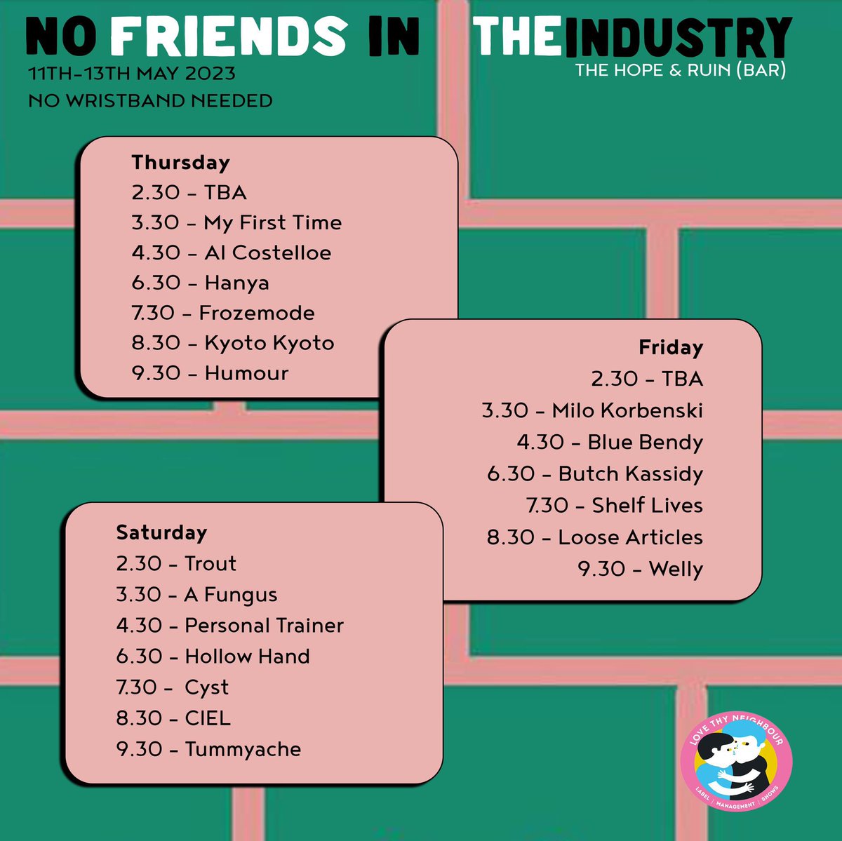 HOPE &amp; RUIN, May 12th. FREE ENTRY wristband or no wristband. All ages till 8pm - 18+ after

@lovethyneighbr  <a href="/thehopeandruin/">The Hope & Ruin</a>