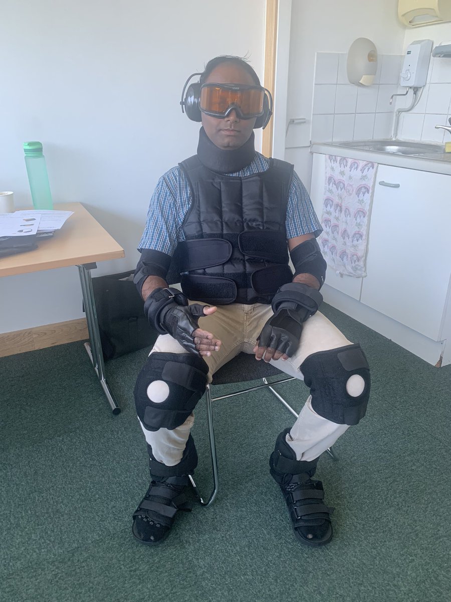 lozz75's tweet photo. Day 5 of our frailty module and we have put the frailty suit on the group to experience what it is like for our patients! Very unsteady and feel like I’m going to fall are some of the comments so far! @madembel74 @OtNinap @ClinicalEdCNWL @pughdavina @djf29576 https://t.co/7oXW4UK7mu
