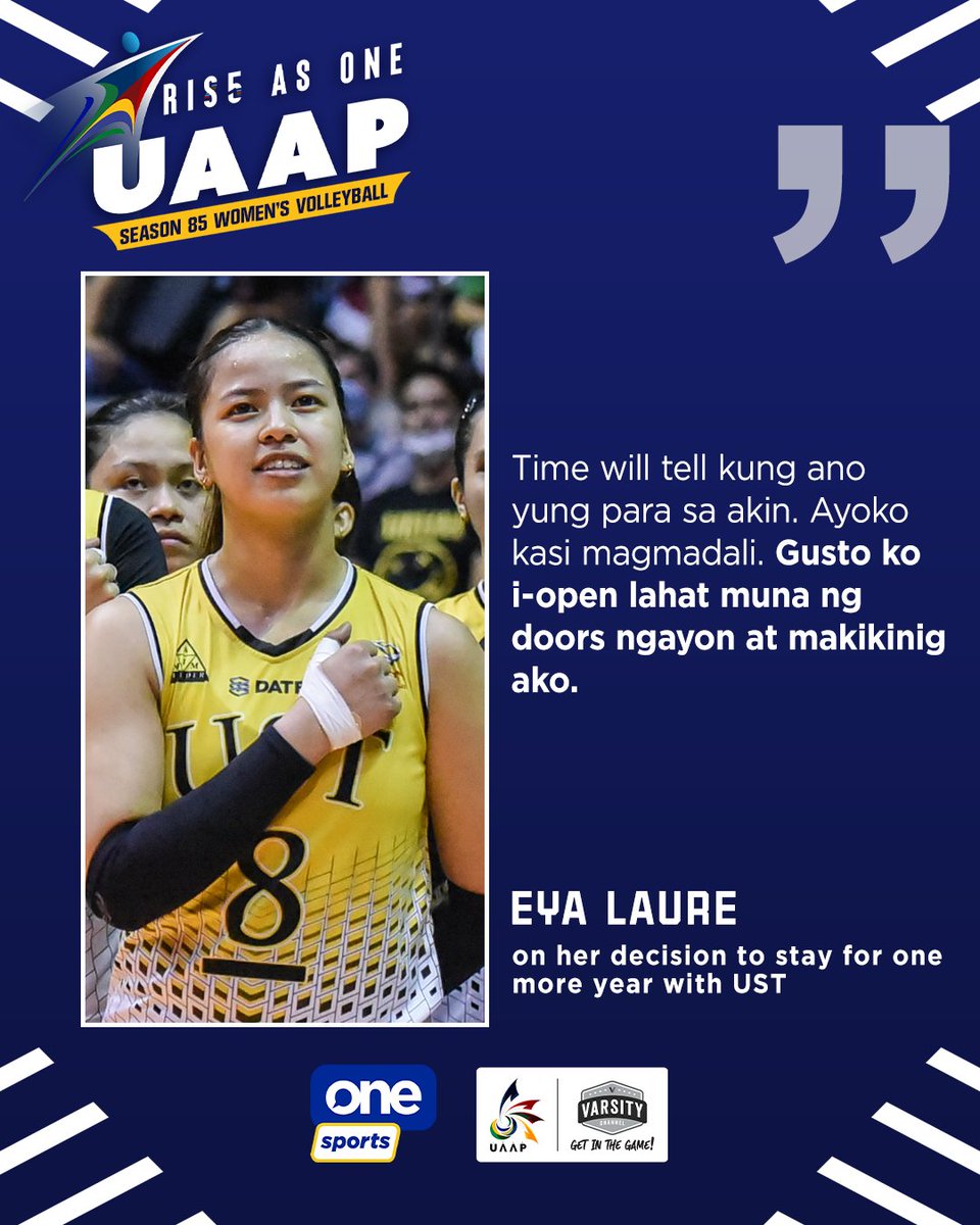 OneSportsPHL's tweet photo. What does the future hold for one Eya Laure?

#UAAPSeason85 #RiseAsOne https://t.co/PmorrwRaIc