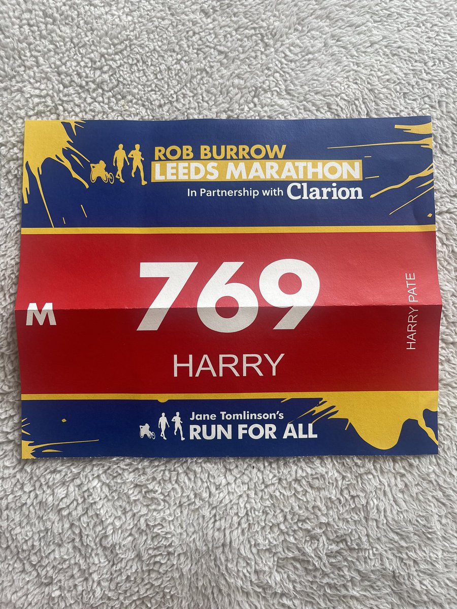 patey_98's tweet photo. Number has arrived in the post today ready for The @Rob7Burrow Leeds Marathon. This will by my first marathon and biggest challenge I have set myself to date! If you could donate, I would be ever grateful! ๐ ๐ต #runforamatewithamate
https://t.co/CWuSYF4akr https://t.co/VK8fmpBCJP