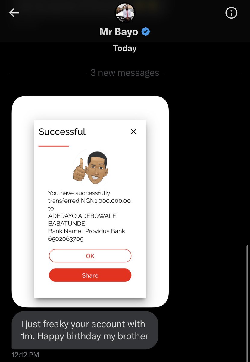 Thank you to everyone sending me money and gifts oooo. It’s a long list ooo… Haaaa. 
I don get over N2,000,000 so far 😂
Birthday Money is sweet. 🙏🏾
<a href="/mrbayoa1/">Mr Bayo</a> just sent me 1M 🙆🏾‍♂️