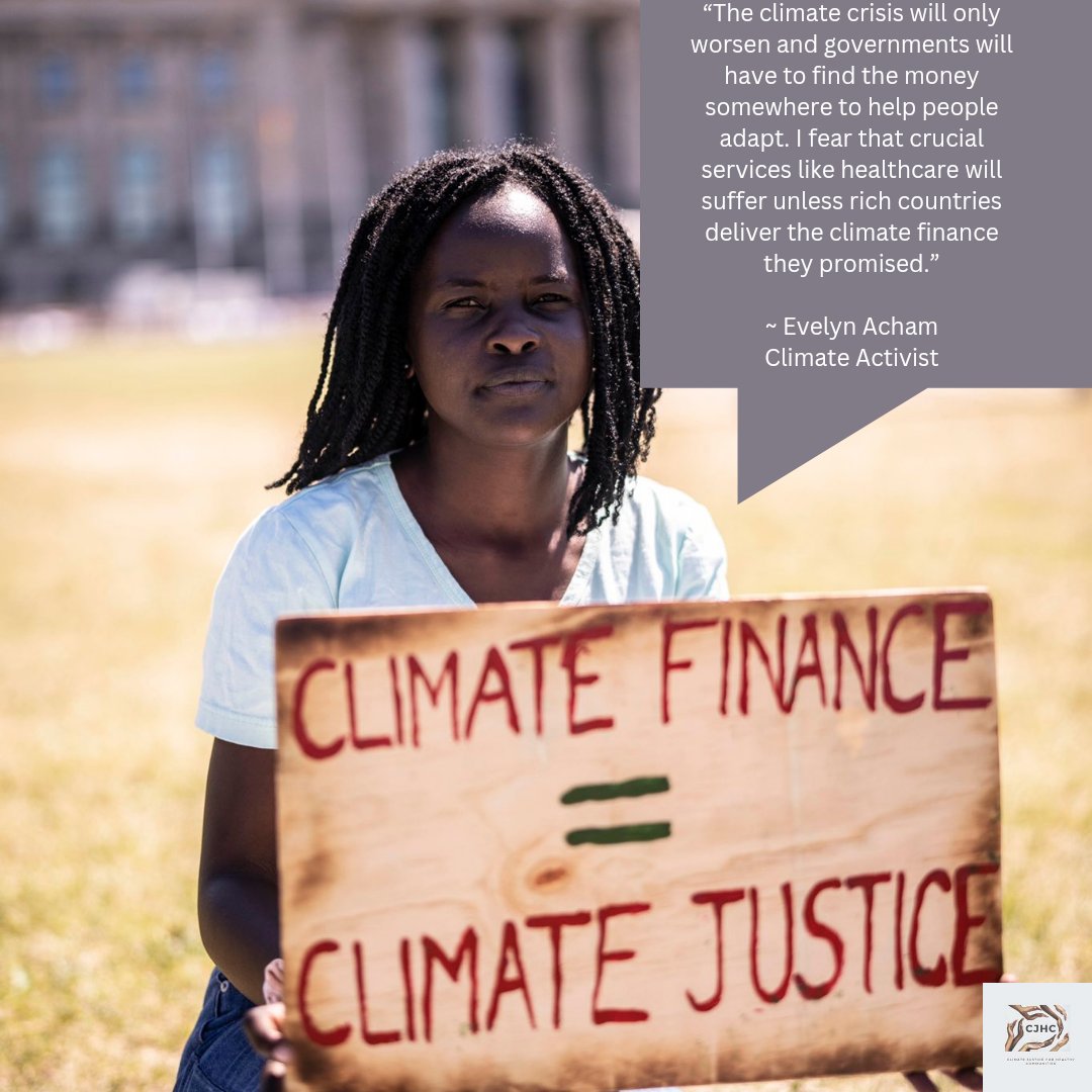 CJH_Communities's tweet photo. “The climate crisis will only worsen and governments will have to find the money somewhere to help people adapt. I fear that crucial services like healthcare will suffer unless rich countries deliver the climate finance they promised.”
@eve_chantel https://t.co/QsShmoHgNz