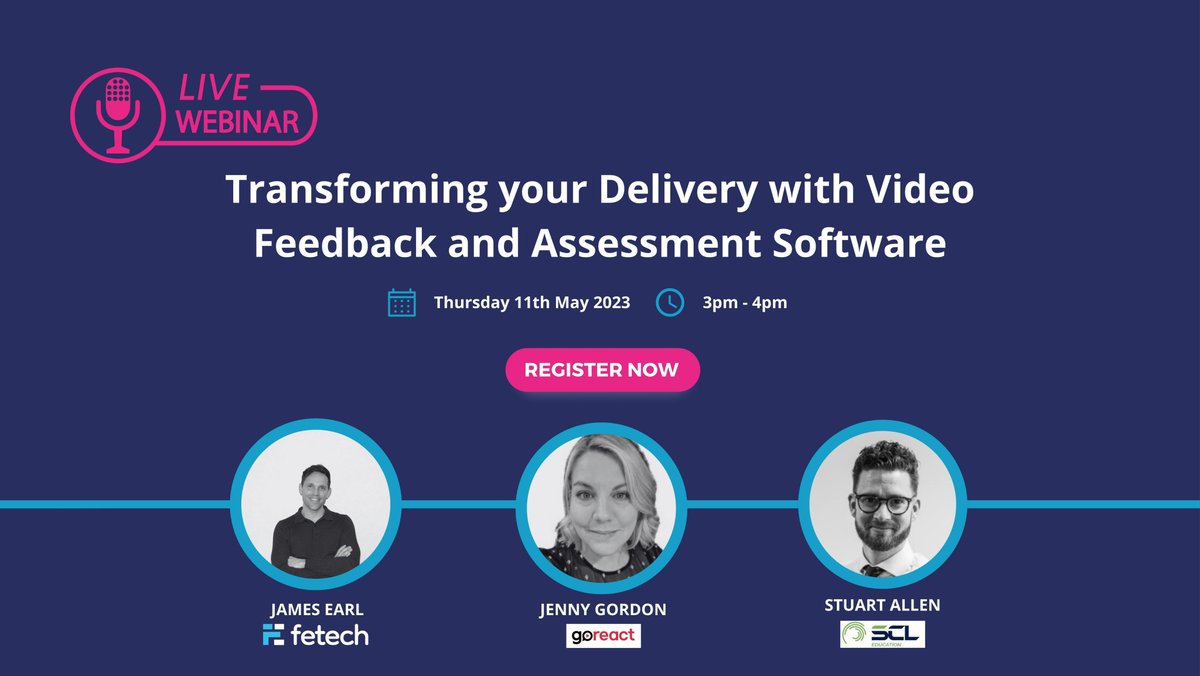 ***FREE Webinar!***

Calling all Colleges and Training Providers! 🗣️

Are you looking for an innovative solution to improve your delivery but remain cost effective? 💸
 
Join our free webinar with <a href="/GoReact/">GoReact, Powered by Echo360</a> <a href="/SCLeducation/">scleducation</a>

Find out more and register here 👉 bit.ly/3n1juJ2