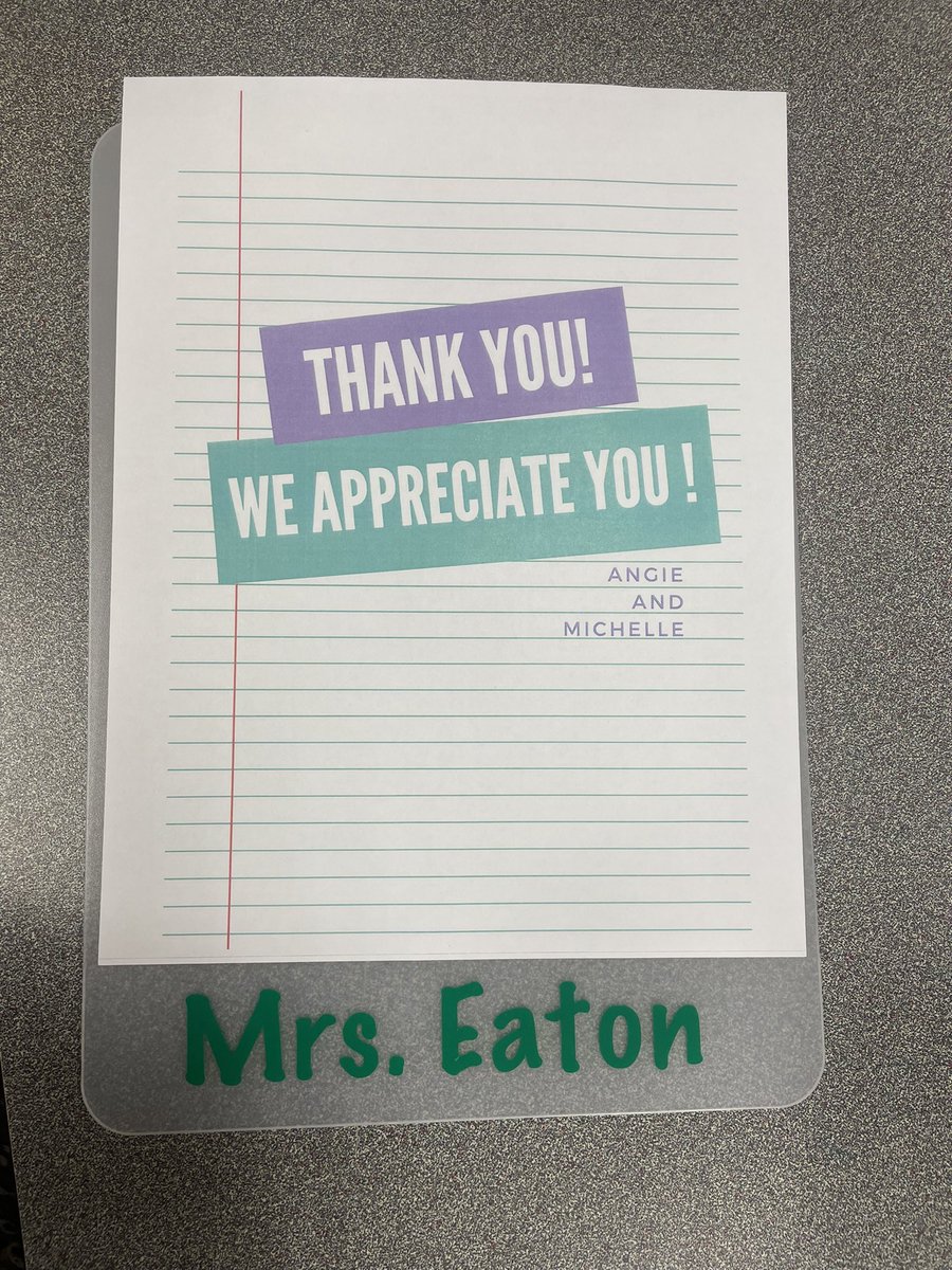 Day 3 Staff Appreciation Week @ McKinley ES 
Personalized clipboards