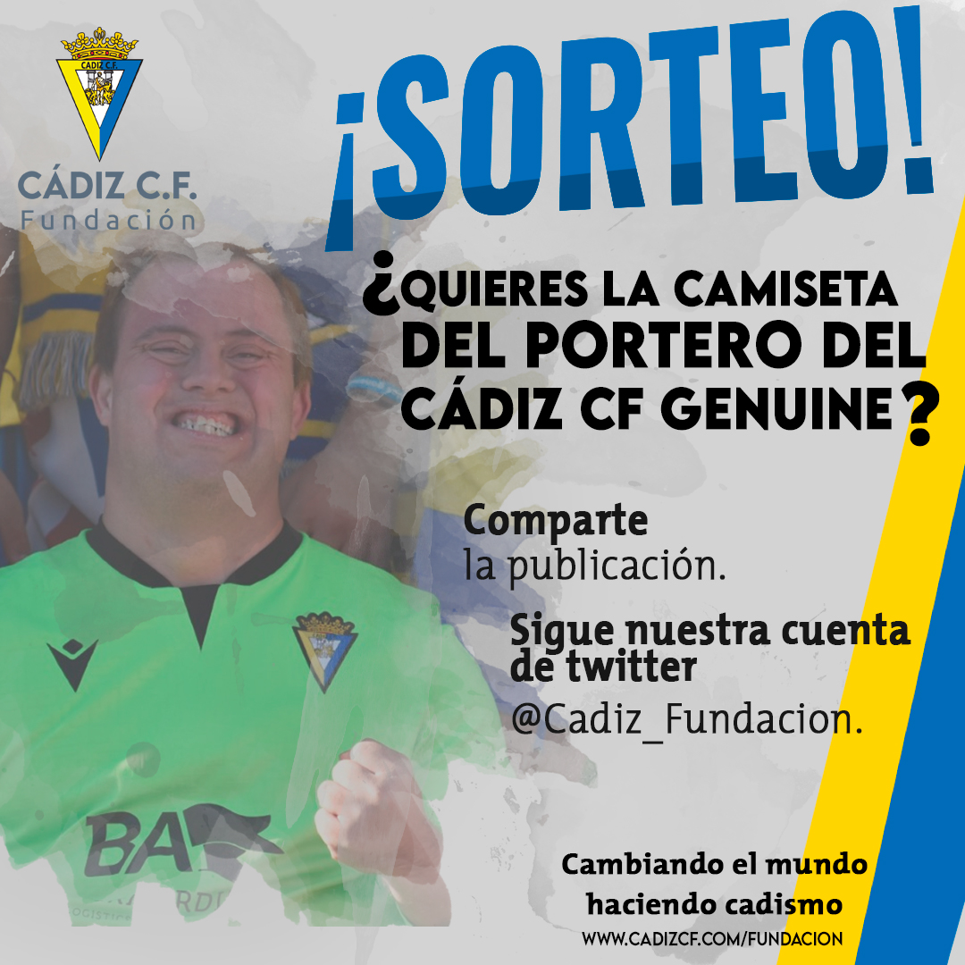 💛 ¡¡¡𝗦𝗢𝗥𝗧𝗘𝗢𝗢𝗢𝗢!!! 💙

🍀 Consigue la camiseta de nuestro portero del #CádizCFGenuine

¡𝐇𝐚𝐳 𝐑𝐓 𝐚 𝐥𝐚 𝐩𝐮𝐛𝐥𝐢𝐜𝐚𝐜𝐢ó𝐧 𝐲 𝐬í𝐠𝐮𝐞𝐧𝐨𝐬 <a href="/Cadiz_Fundacion/">Cádiz CF Fundación</a>! 

*Sorteo activo hasta el próximo martes 9 de mayo a las 23:59 h.
