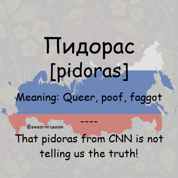swearinrussian's tweet photo. Queer, poof, faggot #Пидорас #swearinrussian #russian #rt https://t.co/rWx9X7YuZg